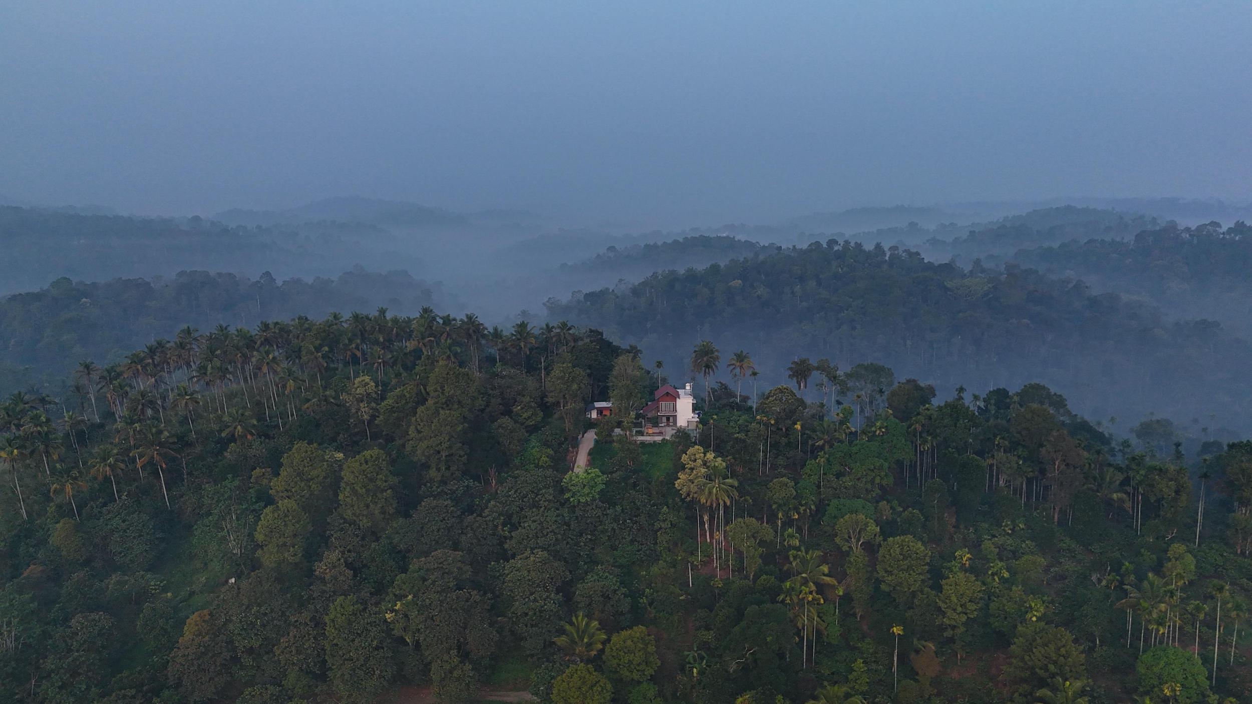 Aerial misty view