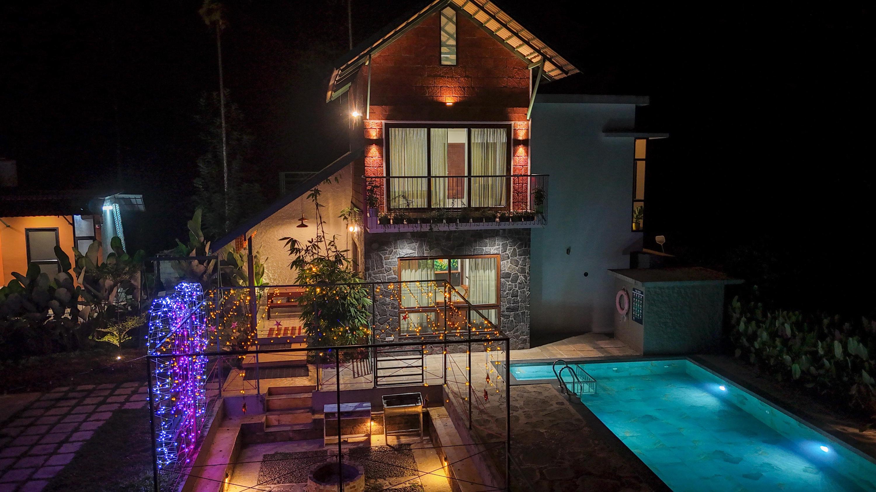 Full property at night