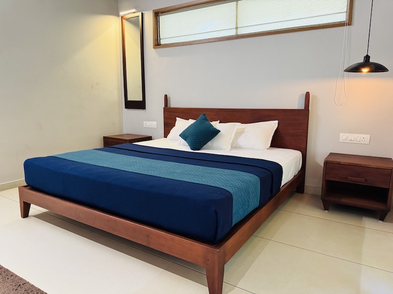Bedroom with pendant light